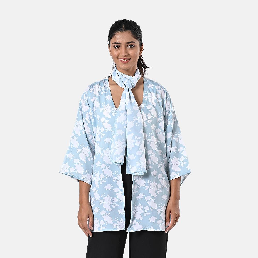 TAMSY Mint 3 Piece Kimono Scarf and Scrunchie Set - One Size Fits Most