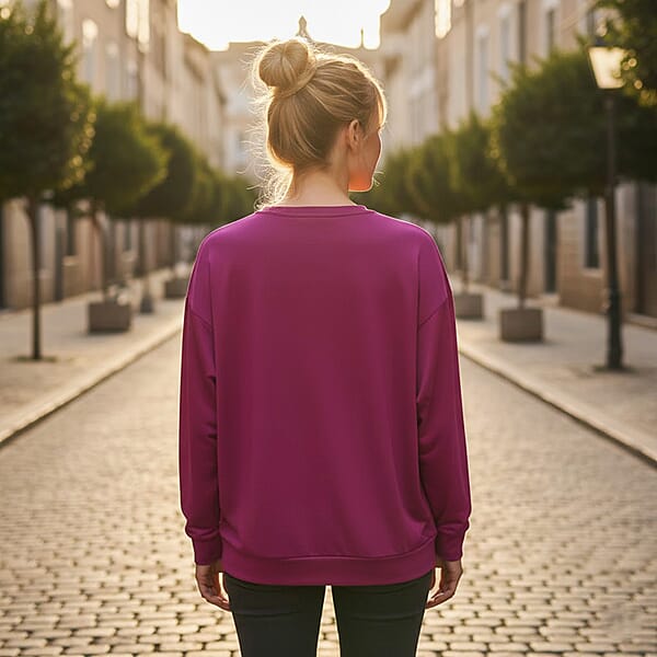 Tamsy Purple Bold Star Crystal Long Sleeve Top - One Size Fits Up To XLarge