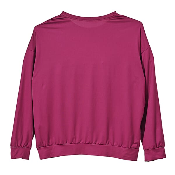 Tamsy Purple Bold Star Crystal Long Sleeve Top - One Size Fits Up To XLarge