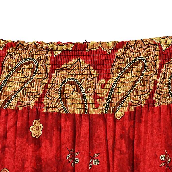 Tamsy Red Paisley Harem Pant With 2 Pockets - One Size Fits Most