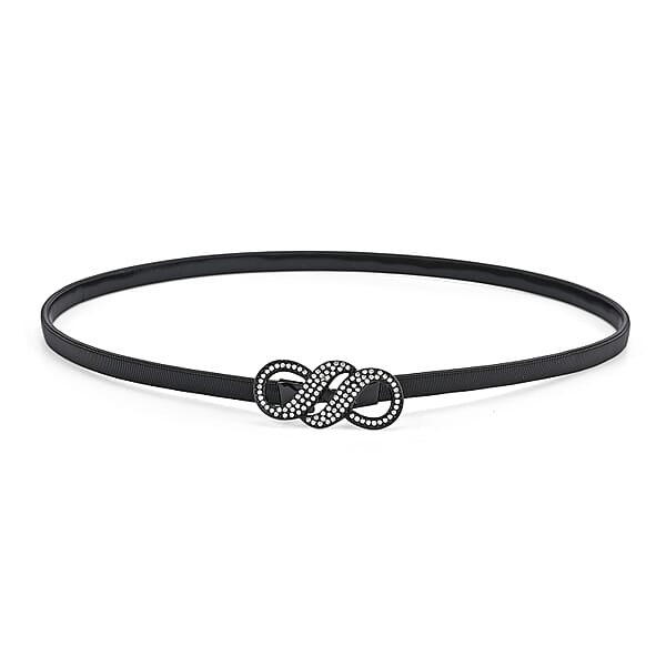 Tamsy Set Of 2 Bow And Infinity Shape Charm Belt - Black