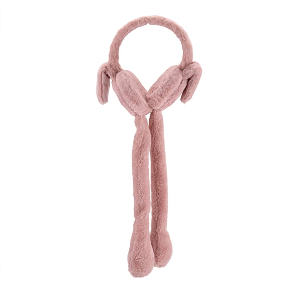 Tamsy Set Of 2 Plain Pink And Animal Face Earmuff With Moving Jumping Rabbit Ears