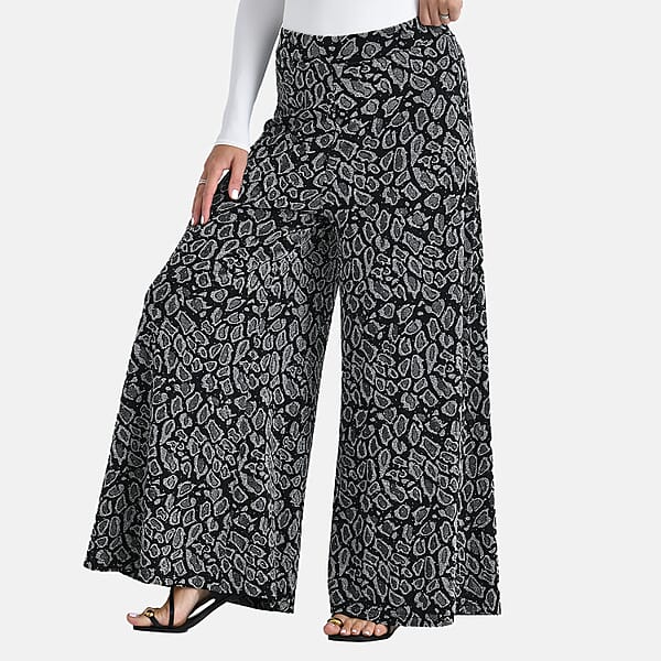 Tamsy Silver Printed Pajama With Crystal Waist - One Size Fits Most