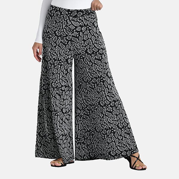 Tamsy Silver Printed Pajama With Crystal Waist - One Size Fits Most