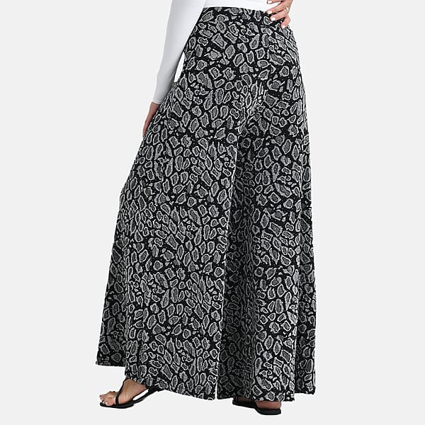 Tamsy Silver Printed Pajama With Crystal Waist - One Size Fits Most