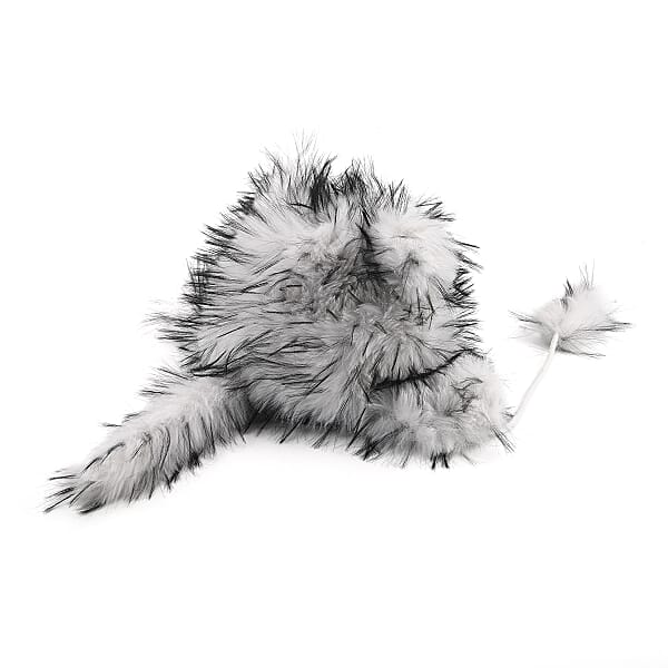 Tamsy White Hat With Bicolor Long Fur And Ears Decoration