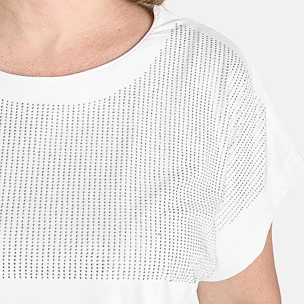 TAMSY White Rhinestone Half Top– One Size Fits Most