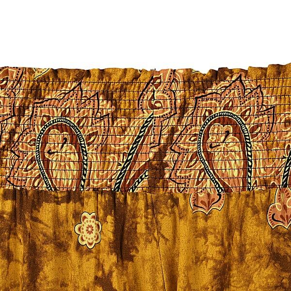 Tamsy Yellow Paisley Harem Pant With 2 Pockets - One Size Fits Most