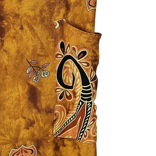 Tamsy Yellow Paisley Harem Pant With 2 Pockets - One Size Fits Most