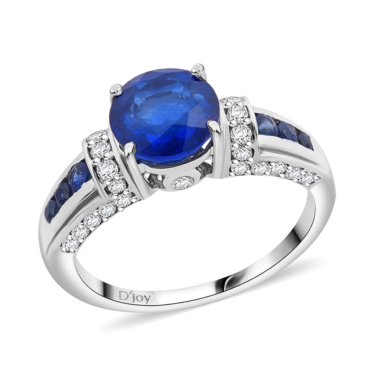 Tanzanian Blue Spinel (DF) and Multi Gemstone 3.00 ctw Twilight Majesty Ring in Rhodium Over Sterling Silver
