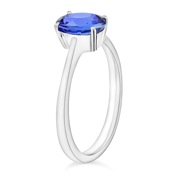 Tanzanite 1.35 Ctw Solitaire Ring In Platinum Over Sterling Silver (Del. In 10-12 Days)