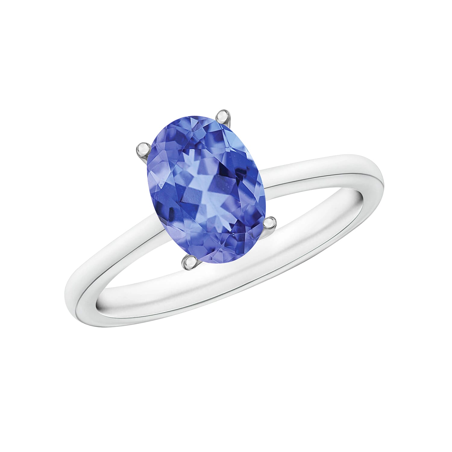 Tanzanite 1.35 ctw Solitaire Ring in Platinum Over Sterling Silver (Del. in 10-12 Days)