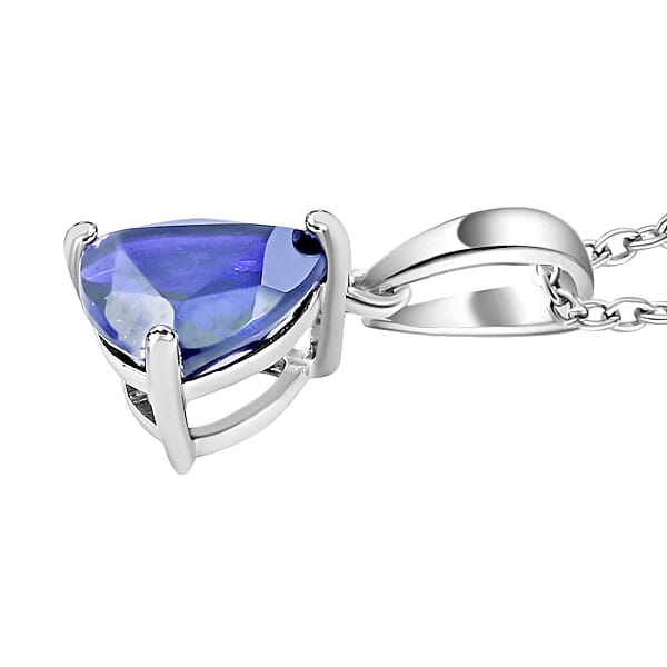 Tanzanite 2.90 Ctw Solitaire Pendant Necklace 20 Inches In Platinum Over Sterling Silver (Del. In 10-12 Days)