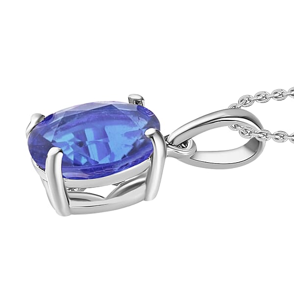 Tanzanite 3.05 Ctw Solitaire Pendant Necklace 20 Inches In Vermeil Yellow Gold Over Sterling Silver (Del. In 10-12 Days)