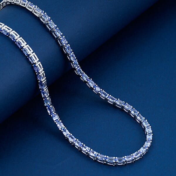 Tanzanite Platinum Over Sterling Silver Necklace (20 In) 24.00 Ctw