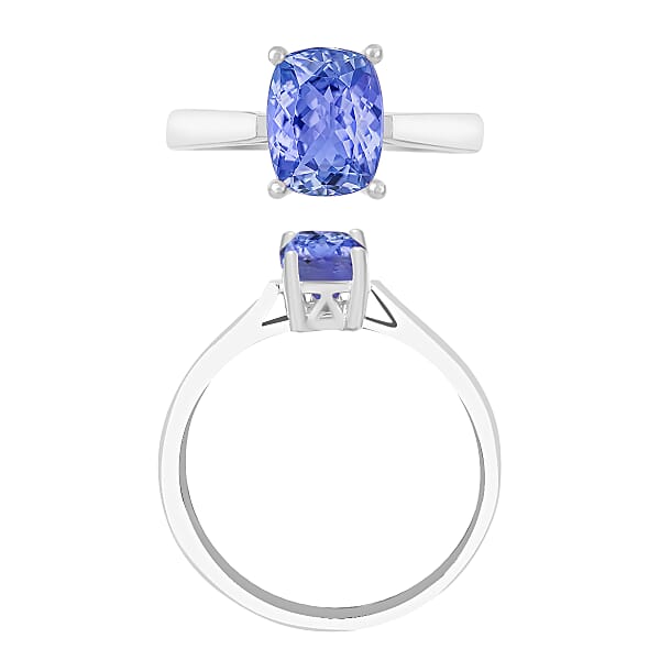Tanzanite Solitaire Ring In Platinum Over Sterling Silver 1.40 Ctw (Del. In 10-12 Days)