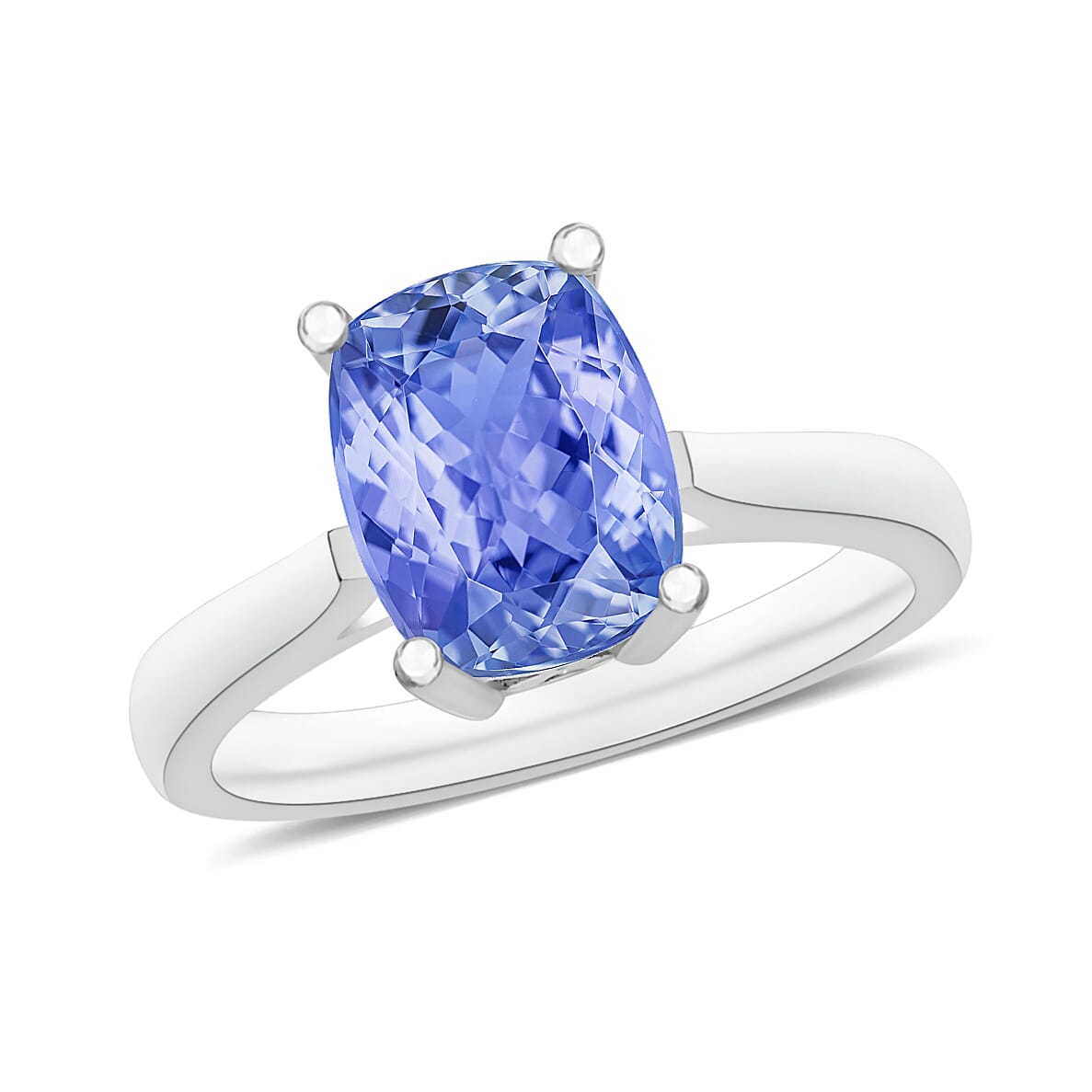 Tanzanite Solitaire Ring in Platinum Over Sterling Silver 1.40 ctw (Del. in 10-12 Days)