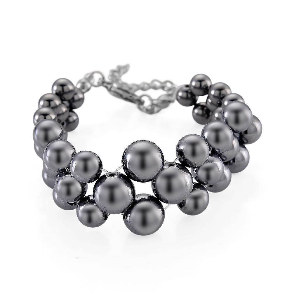 Terahertz 100.00 ctw Beaded Bubble Bracelet in Stainless Steel (7.5-9.5In)