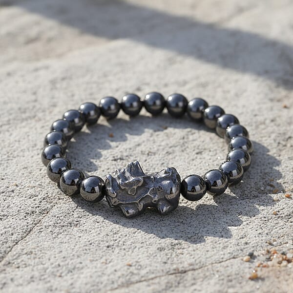 Terahertz 104.00 Ctw Beaded And Carved Stretch Bracelet (6.5-7In)