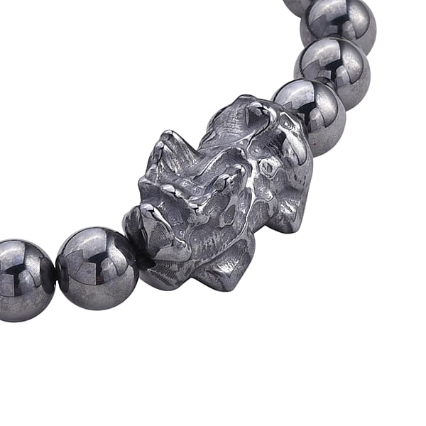 Terahertz 104.00 Ctw Beaded And Carved Stretch Bracelet (6.5-7In)