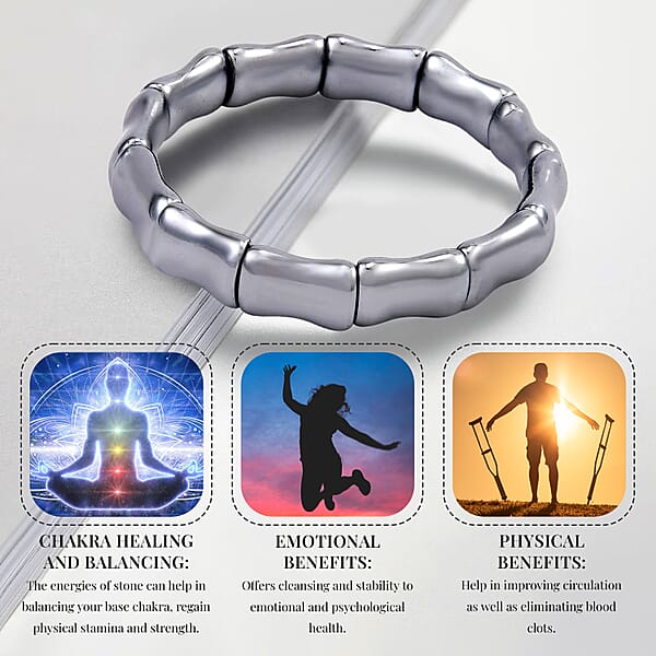 Terahertz 123.00 Ctw Bamboo Stretchable Bracelet