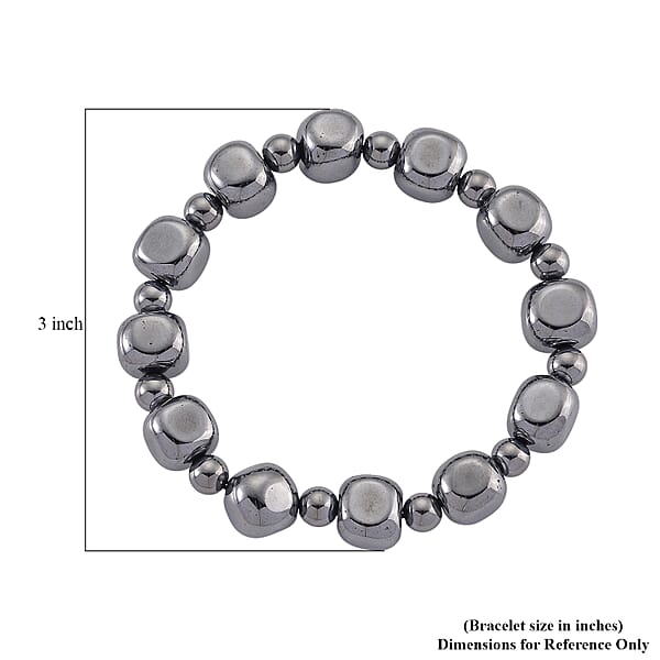 Terahertz 130.00 Ctw Cushion And Beaded Stretch Bracelet
