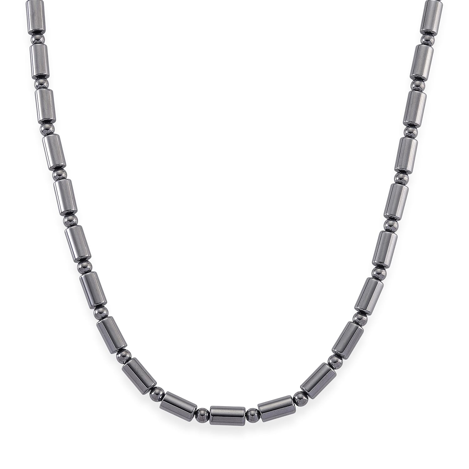 Terahertz 150.00 ctw Fancy and Barrel Beaded Necklace in Stainless Steel 18 Inches