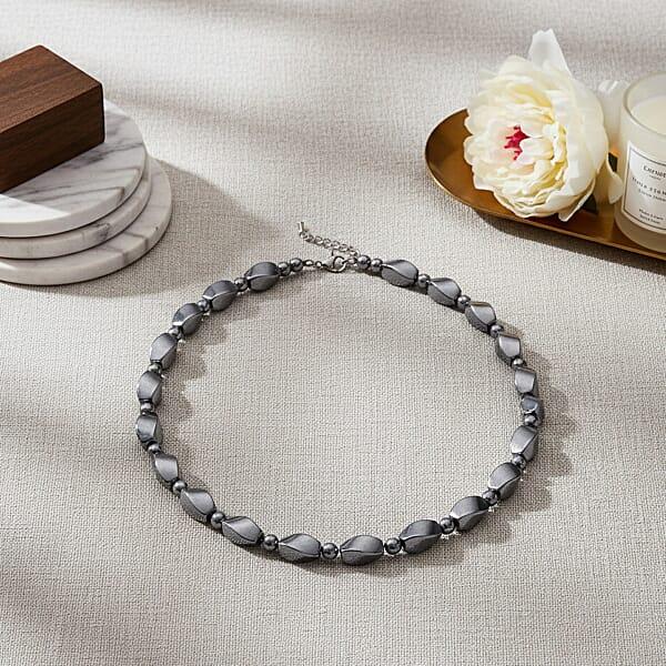 Terahertz 200.00 Ctw Beaded Necklace In Stainless Steel 18 Inches