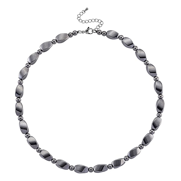 Terahertz 200.00 Ctw Beaded Necklace In Stainless Steel 18 Inches