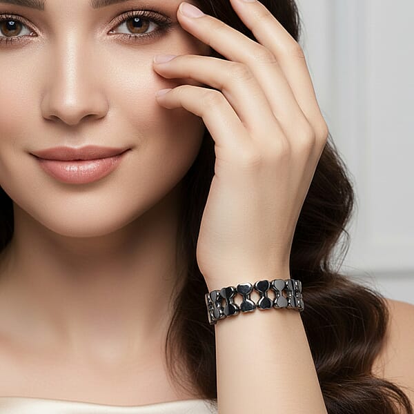 Terahertz 200.00 Ctw Carved Beaded Stretch Bracelet (7-7.5In)
