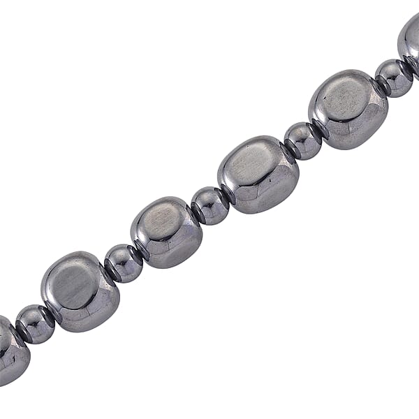 Terahertz 240.00 Ctw Cushion And Beaded Necklace In Stainless Steel 18-20 Inches