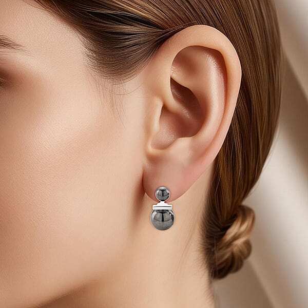 Terahertz 30.00 Ctw Beaded Drop Earrings In Silvertone And Stainless Steel