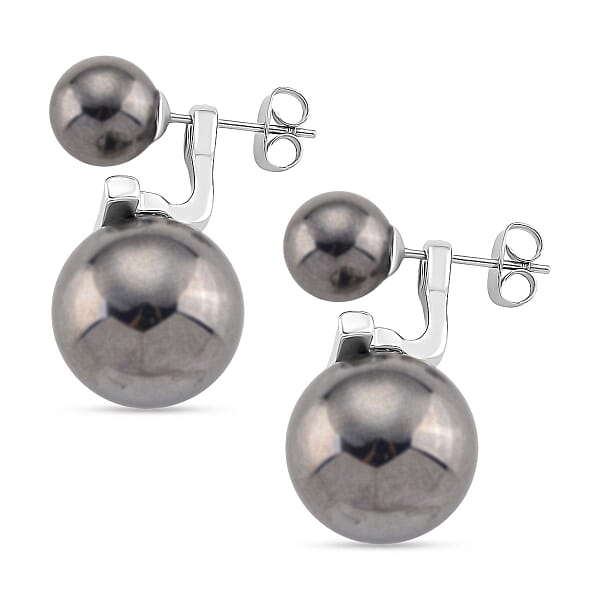 Terahertz 30.00 Ctw Beaded Drop Earrings In Silvertone And Stainless Steel