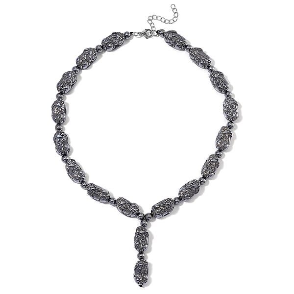 Terahertz 360.00 Ctw Pixiu Carved Necklace In Stainless Steel 18-20 Inches