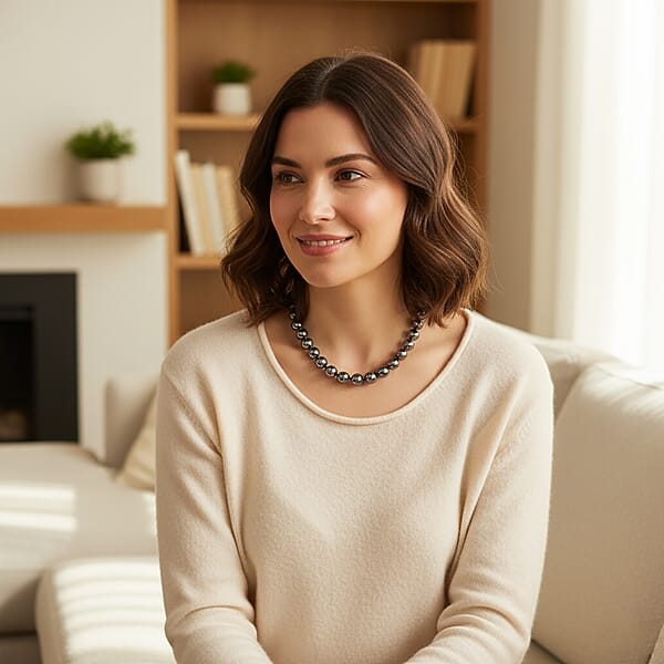 Terahertz 580.00 Ctw Beaded Necklace In Stainless Steel 20 Inches