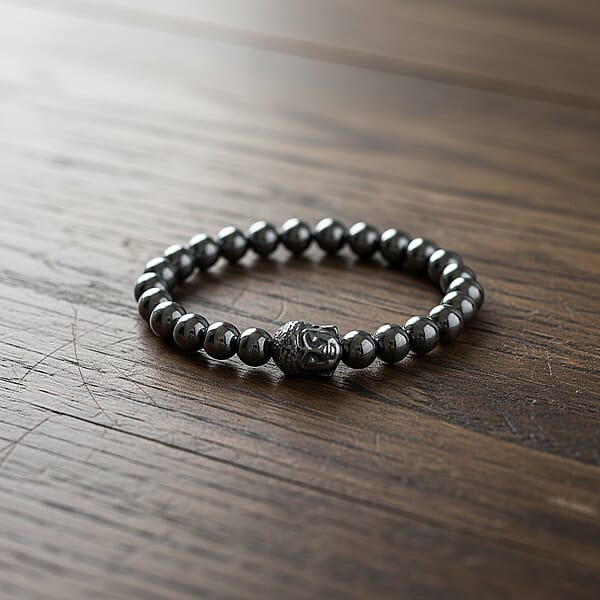 Terahertz 80.00 Ctw Beaded Stretch Bracelet With Buddha Charm
