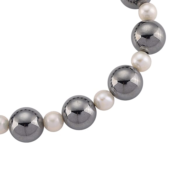 Terahertz 86.00 Ctw Beaded And Freshwater Pearl Stretch Bracelet