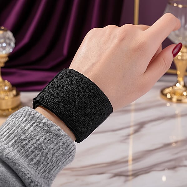 Terahertz Beaded Bracelet With Black Polyester Wrap 250.00 Ctw (12.5 In)