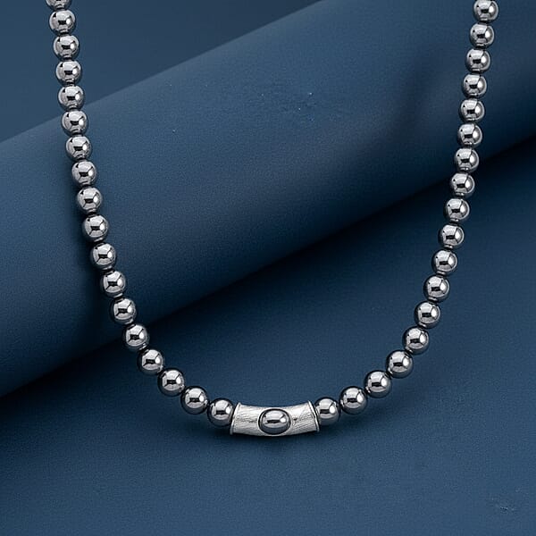 Terahertz Beaded Necklace In Silvertone 300.00 Ctw (20 Inches)