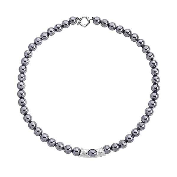 Terahertz Beaded Necklace In Silvertone 300.00 Ctw (20 Inches)