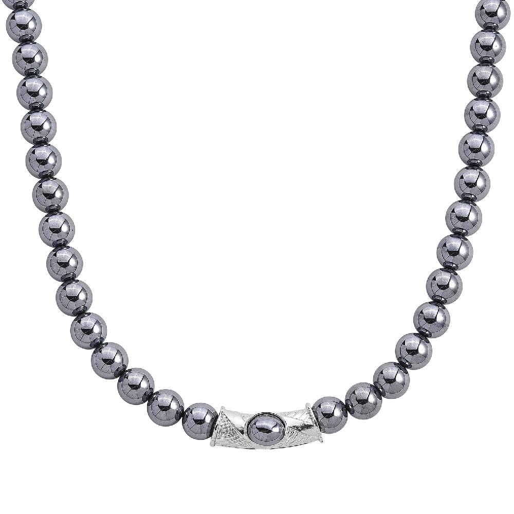 Terahertz Beaded Necklace in Silvertone 300.00 ctw (20 Inches)