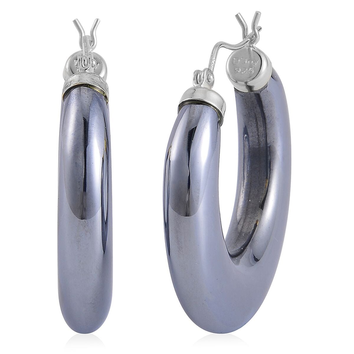 Terahertz Hoop Earrings in Rhodium Over Sterling Silver 63.70 ctw