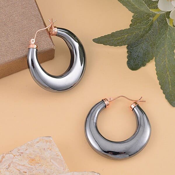 Terahertz Hoop Earrings In Vermeil Rose Gold Over Sterling Silver 63.70 Ctw