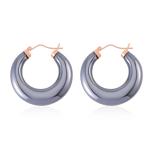 Terahertz Hoop Earrings In Vermeil Rose Gold Over Sterling Silver 63.70 Ctw
