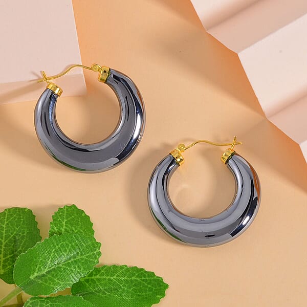Terahertz Hoop Earrings In Vermeil YG Over Sterling Silver 63.75 Ctw