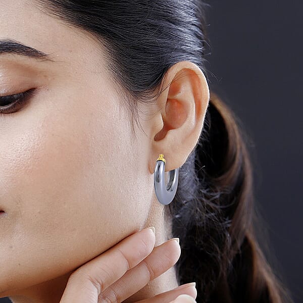 Terahertz Hoop Earrings In Vermeil YG Over Sterling Silver 63.75 Ctw