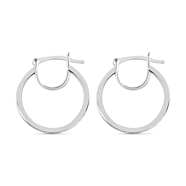 Textured Hoop Earrings In 10K White Gold 3 Grams (Del. In 10-12 Days)