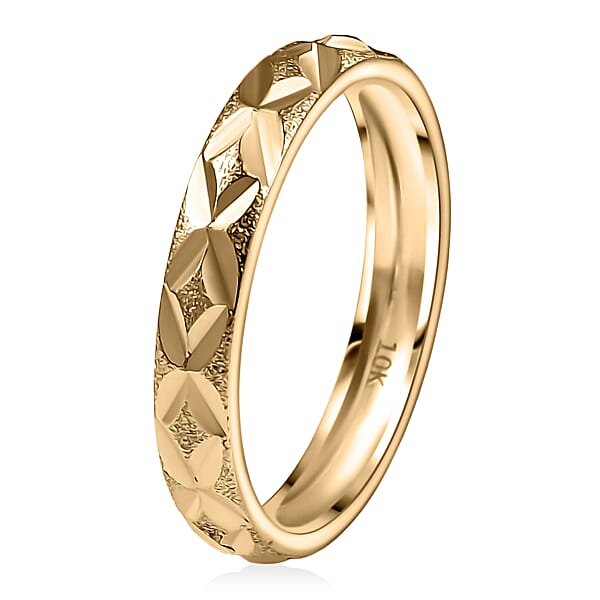 Textured Leaf Band Ring In 10K Yellow Gold 2.06 Grams