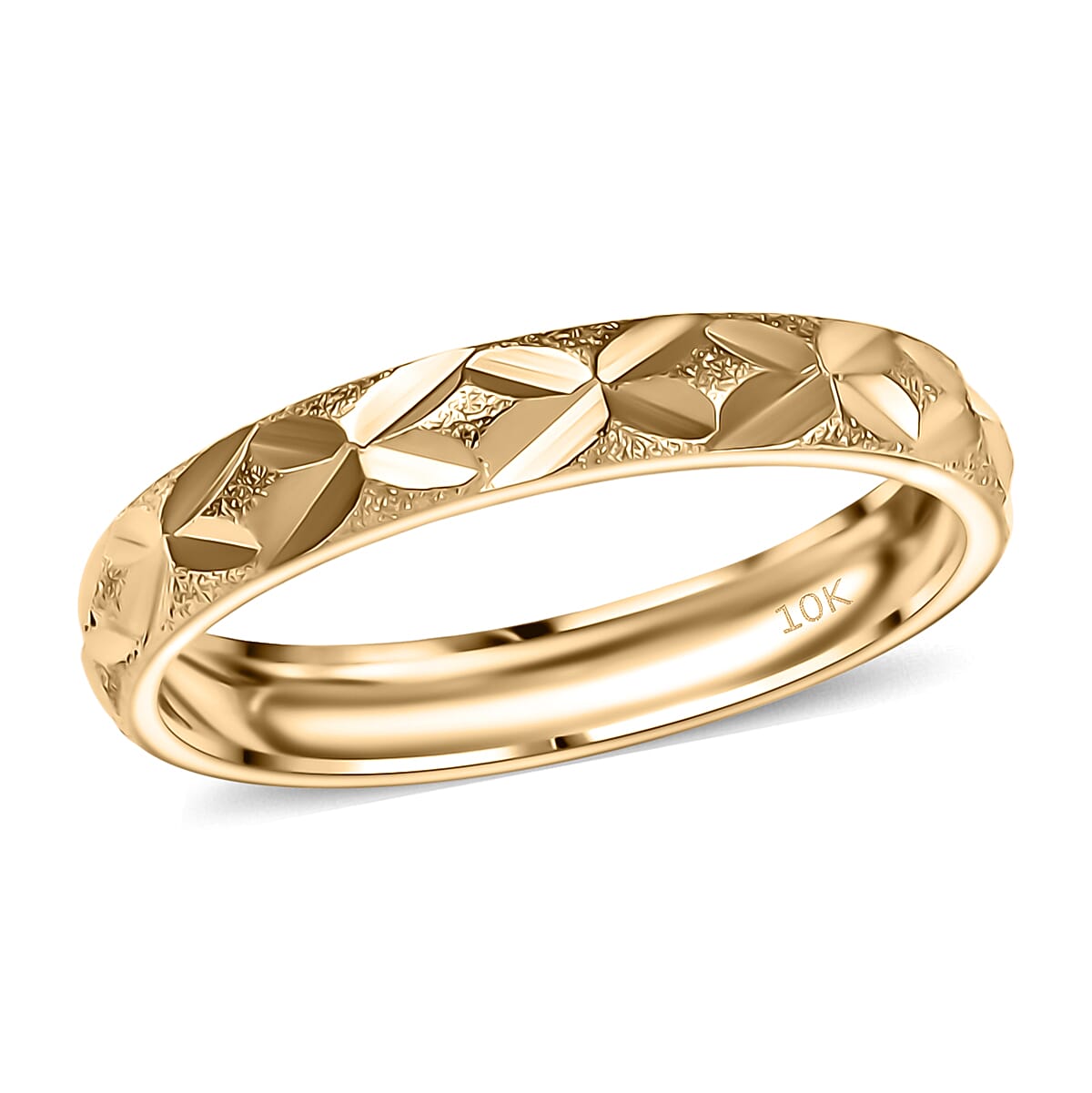 Textured Leaf Band Ring in 10K Yellow Gold 2.06 Grams