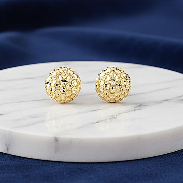 Textured Stud Earrings In 14K Yellow Gold 4.22 Grams